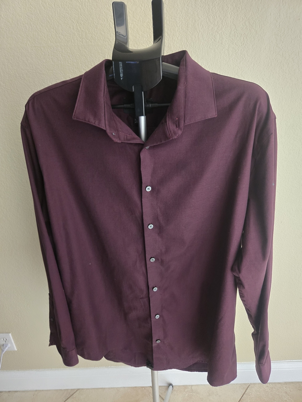 Kenneth Cole Men's Long-Sleeve Button-Up Shirt in Dark Wine